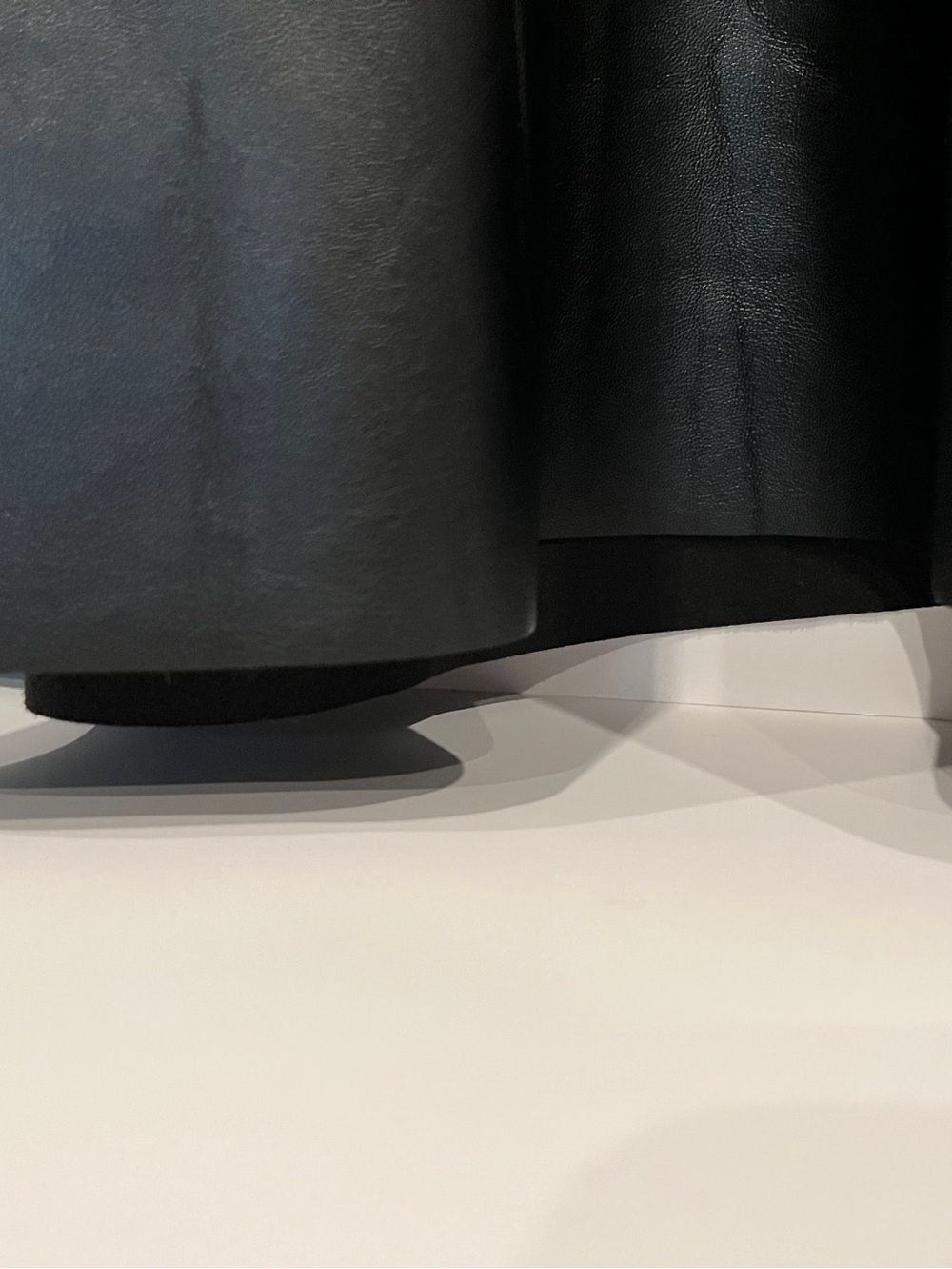 Nicole Miller Black Faux Leather Vegan Leather A Line Midi Skirt 10 NWT - Picture 6 of 8